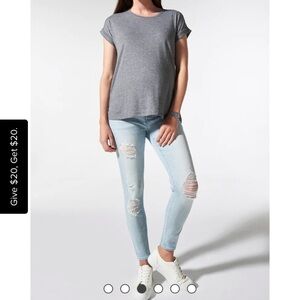 BLANQI Maternity Belly Support Skinny Jeans In Light Destroy Wash